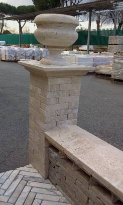 Bricks and special pieces in travertine antique:Antiqua